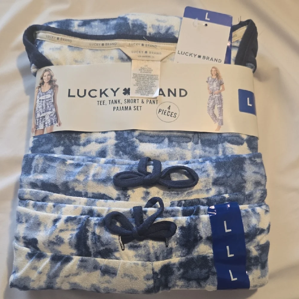 Lucky Brand Navy Tie-Dye Pajama Set - Picture 1 of 2